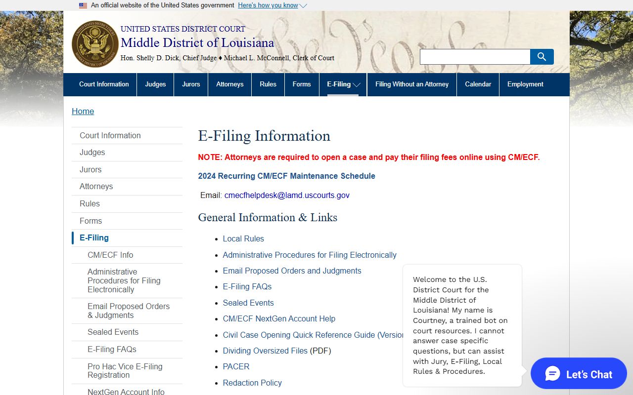 East Baton Rouge Parish court dockets federal CM ECF source