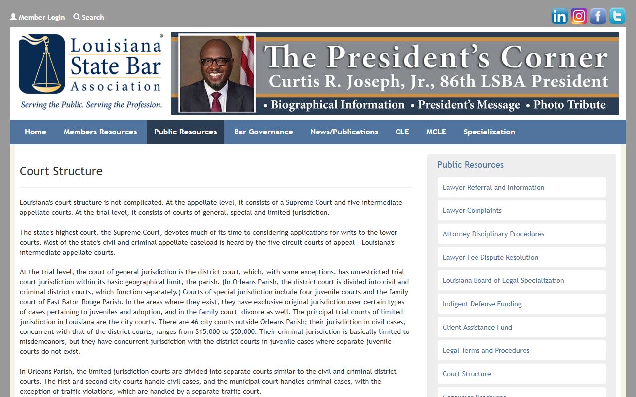 East Baton Rouge Parish court records Louisiana court structure source