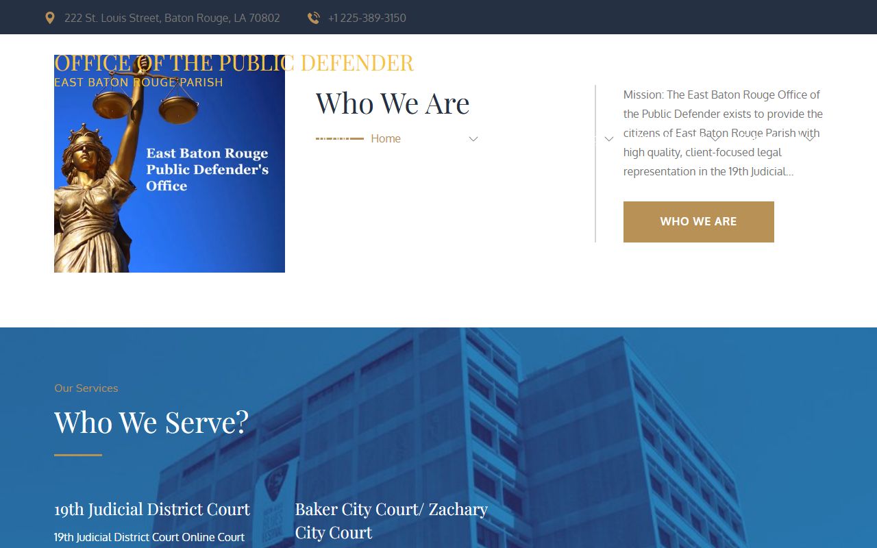 East Baton Rouge Parish criminal court records public defender source