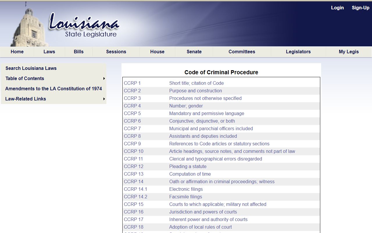 East Baton Rouge Parish criminal court records expungement statute source