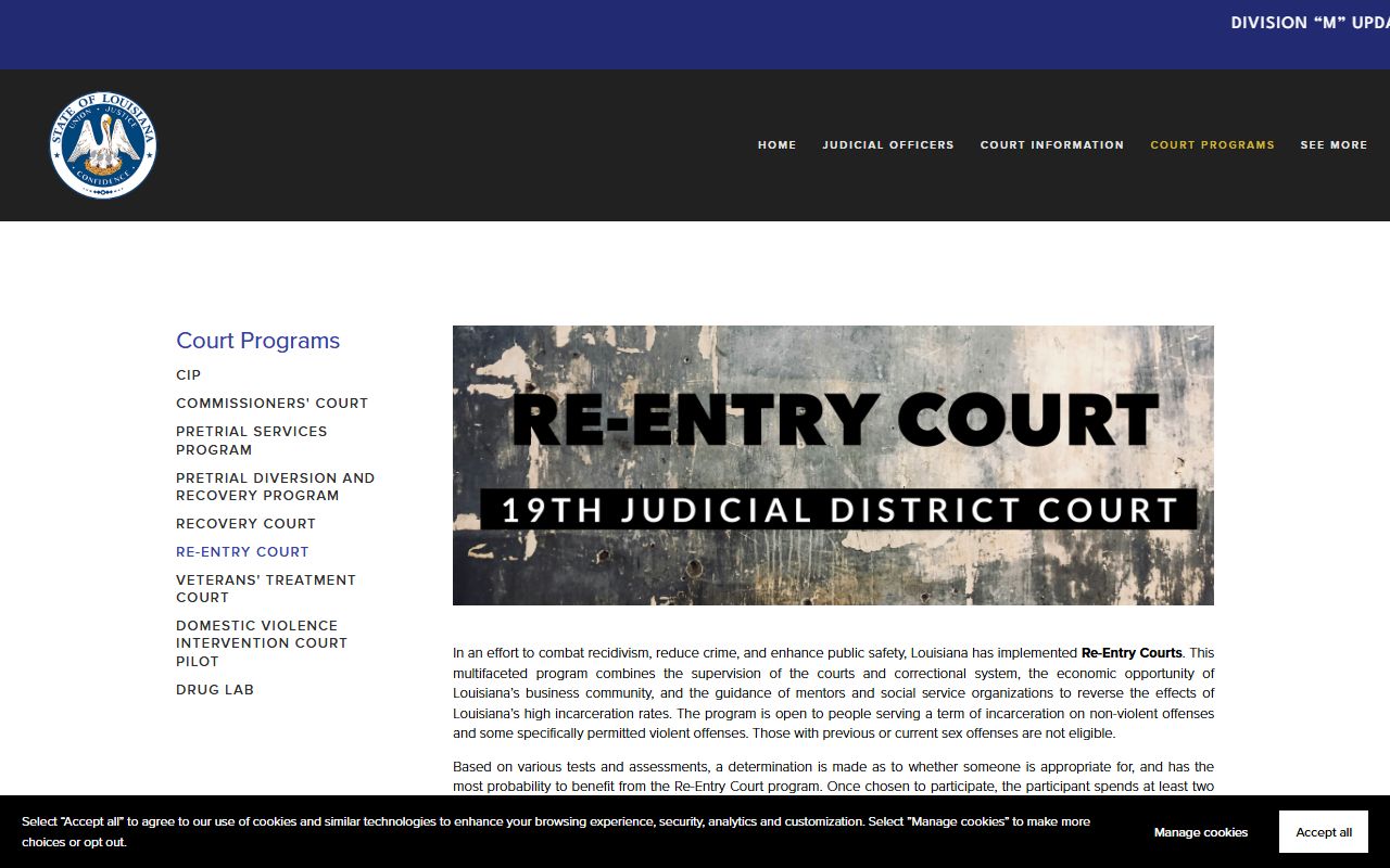 East Baton Rouge Parish District Court Re-Entry Court program