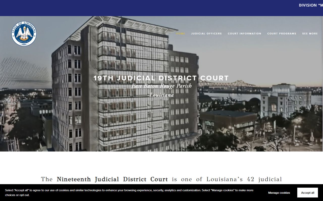East Baton Rouge Parish court records 19th Judicial District Court homepage