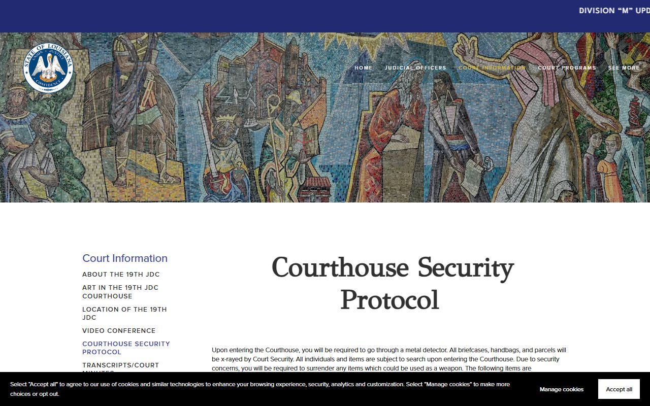 East Baton Rouge Parish court records courthouse security information