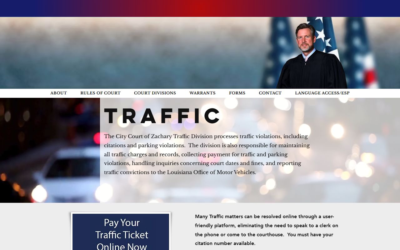 East Baton Rouge Parish traffic court records Zachary City Court traffic division