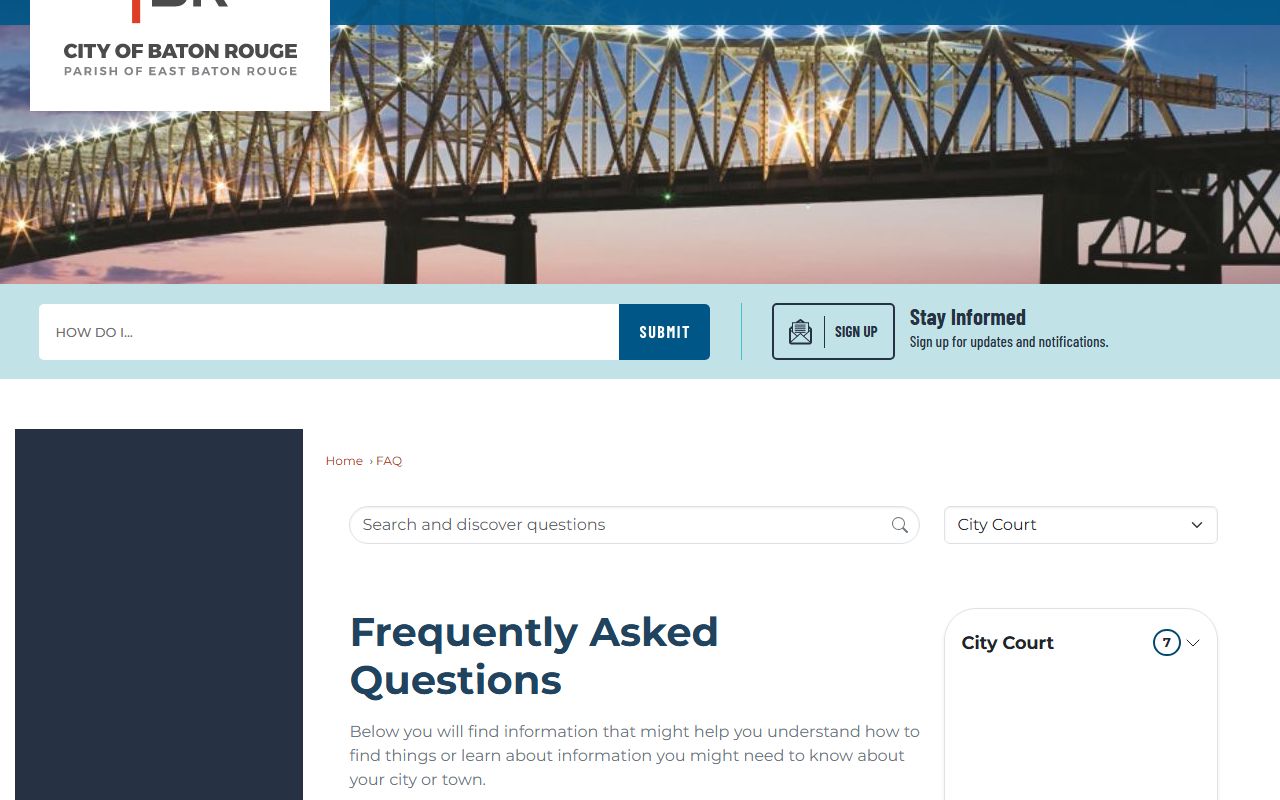 East Baton Rouge Parish warrant records Baton Rouge City Court warrant FAQ
